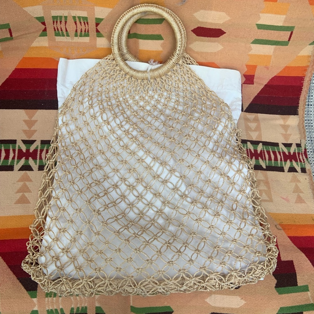 Woven lined beach/market bag